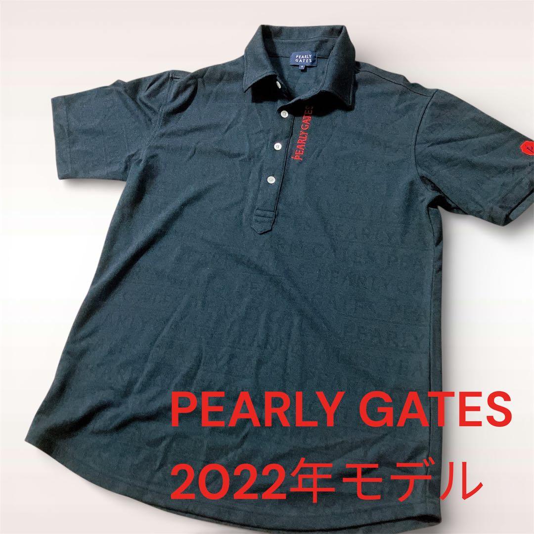 PEARLY GATES ポロシャツ 総柄 ブラック　2022年モデル