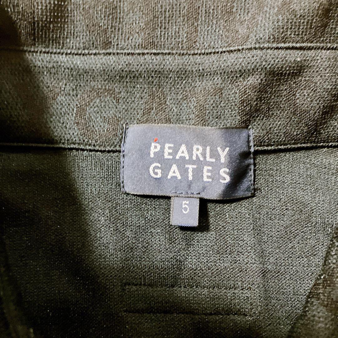 PEARLY GATES ポロシャツ 総柄 ブラック　2022年モデル