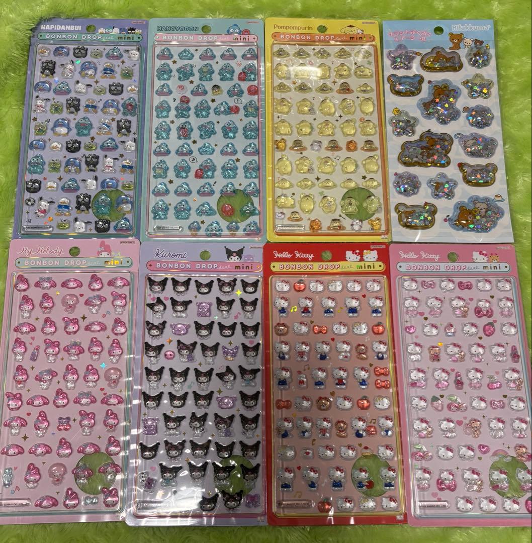 ボンボンドロップシール正規品 サンリオミニ7種 リラックマシャカシャカシール