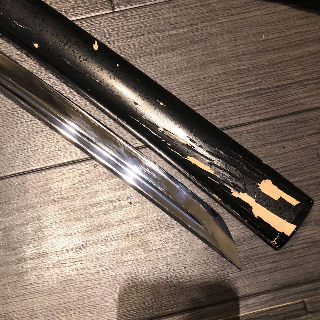 高級模造刀　高級居合刀　樋入り刀身　青緑金拵え　亜合金刀身　居合刀