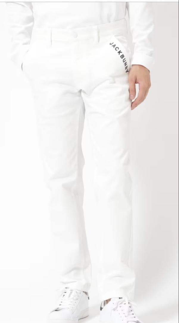 新品 パーリーゲイツ ジャックバニー 2WAYストレッチパンツ(5)サイズL/白