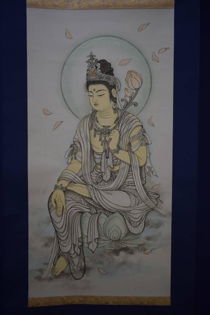 不詳/無落款/観音図/布袋屋掛軸HI-998