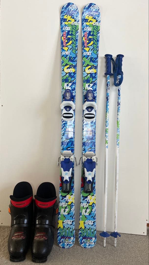 116㎝ スキー板 ブーツ ストック