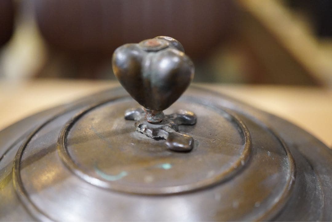 竹と動物の浮彫り 鉄瓶 金龍堂