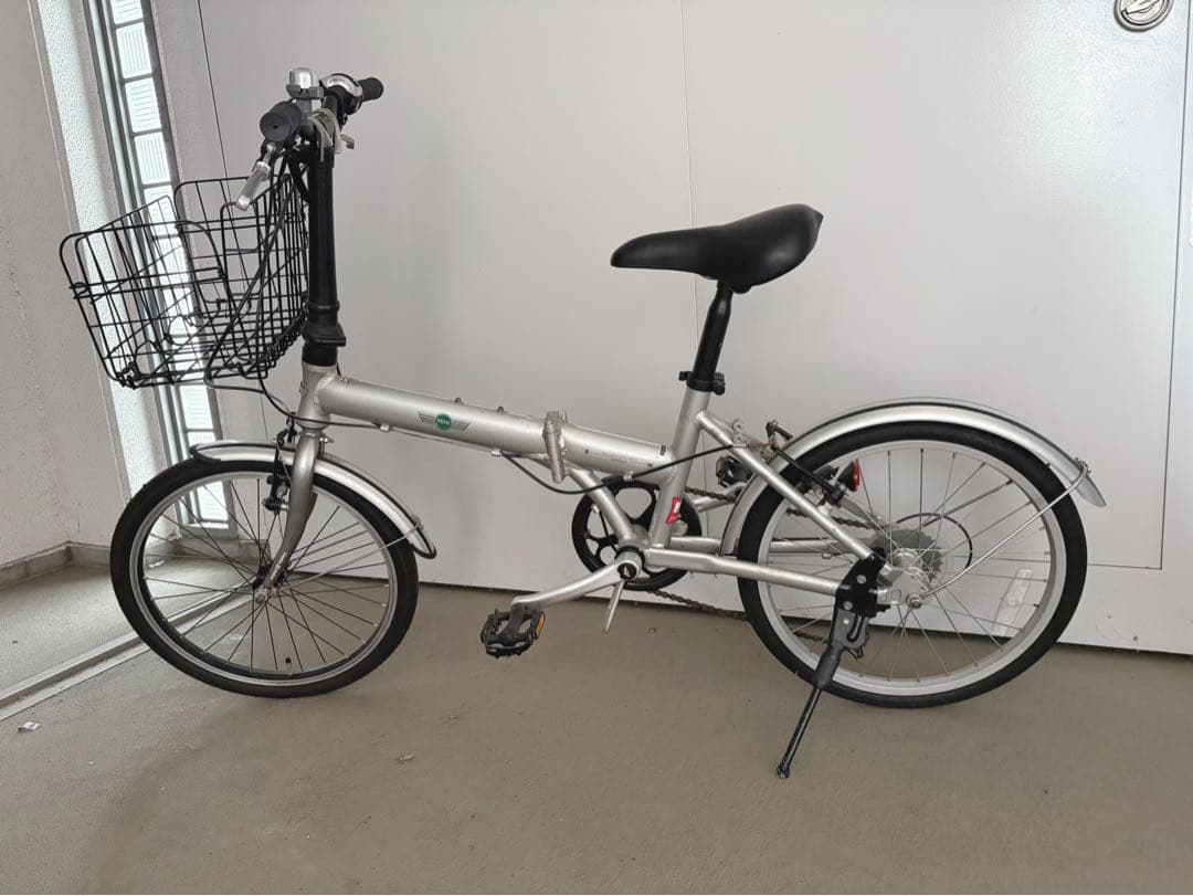 【受け取り限定】 MINI 折りたたみ自転車 シルバー