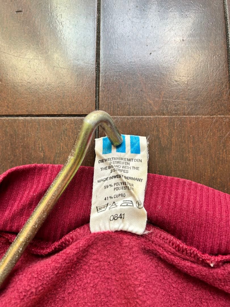 80sビンテージadidasトラックジャケットATP ワインレッド 西ドイツ製