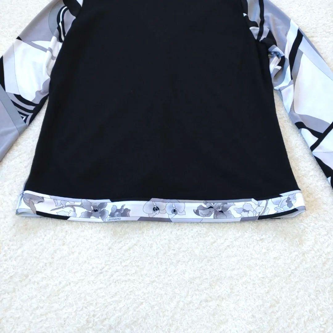 レオナールスポーツ　総柄　カーディガン　ニットコンビ　長袖　38　M