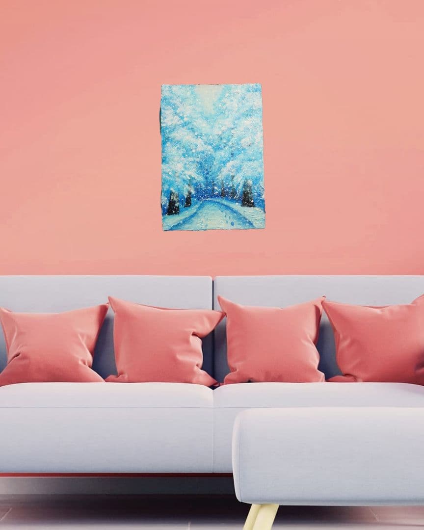 油絵 絵画 【雪景色】