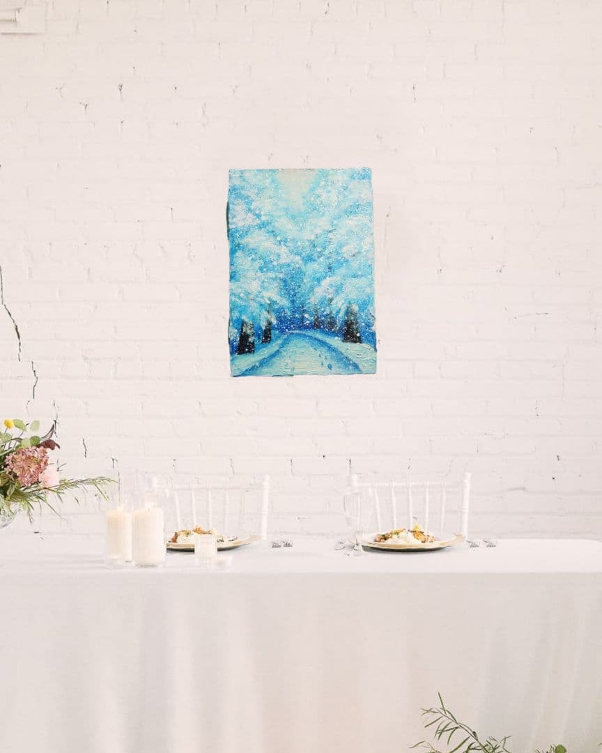 油絵 絵画 【雪景色】