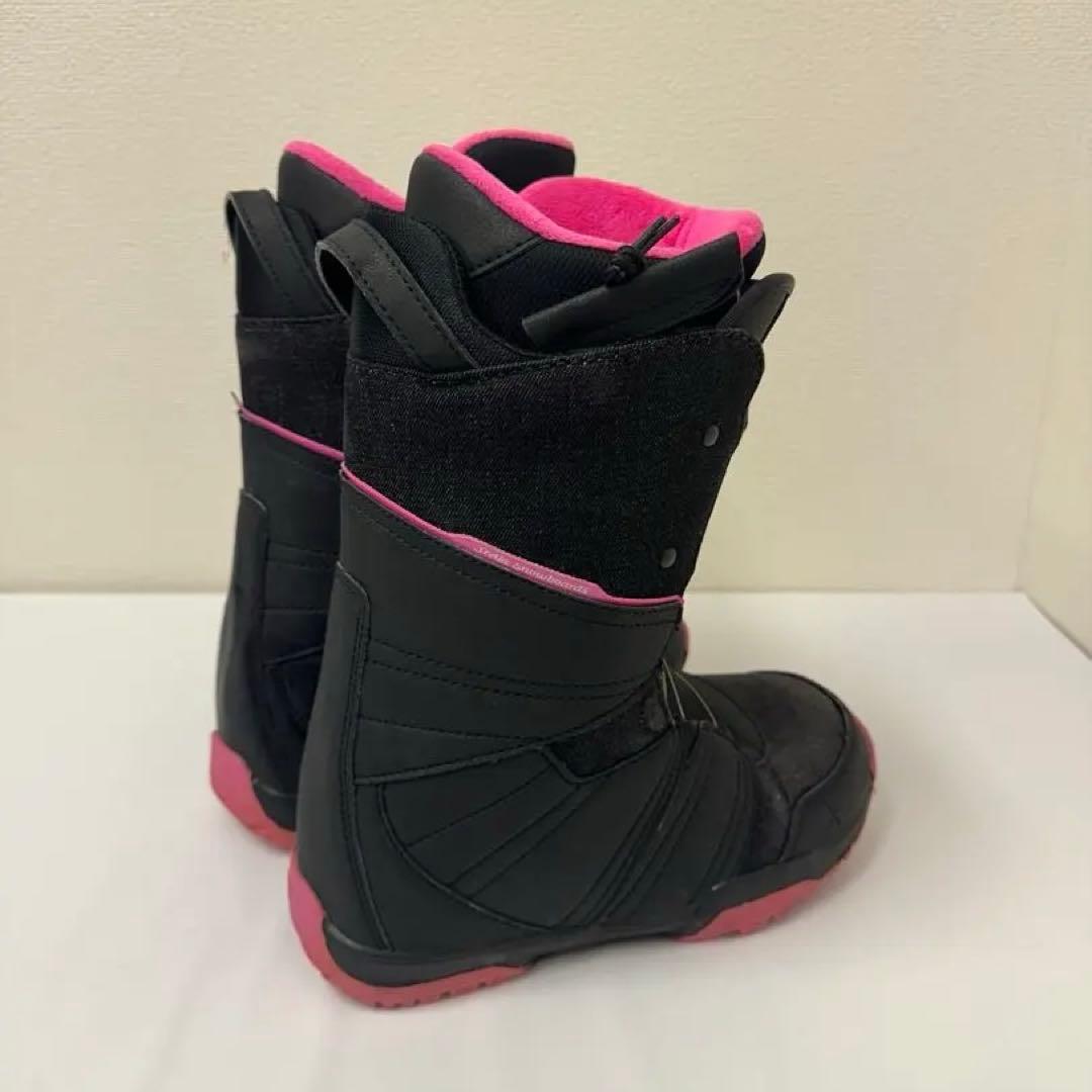 レディース　BOAスノーボードブーツ STELLAブラック/ピンク 25.0cm