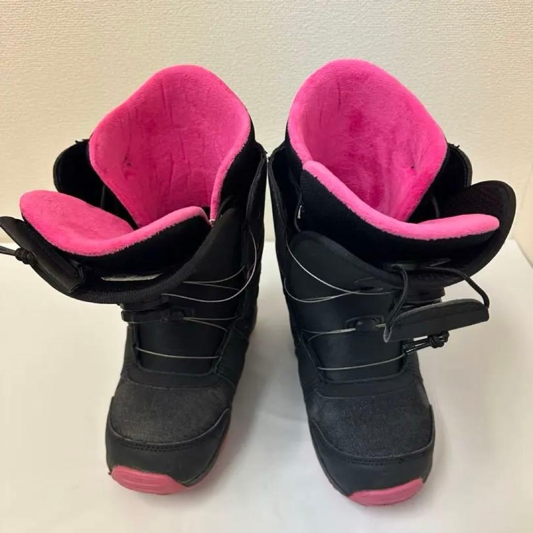 レディース　BOAスノーボードブーツ STELLAブラック/ピンク 25.0cm