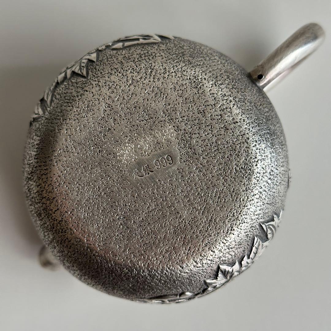 M*a様 銀製 茶器 茶道具 急須 足銀999 牡丹 金属工芸