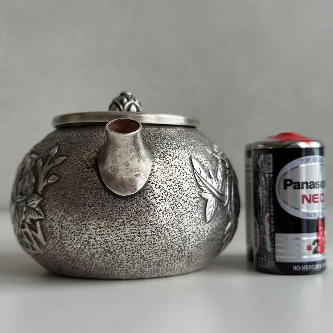 M*a様 銀製 茶器 茶道具 急須 足銀999 牡丹 金属工芸