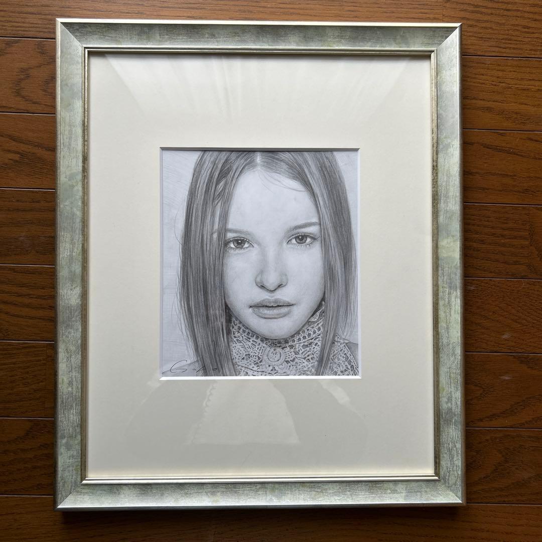 石川吾郎　貴重な原画　鉛筆画　聖少女face3