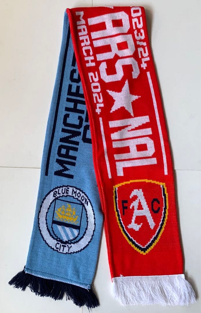 マンチェスターシティ vs アーセナル マンC arsenal スカーフ 英国