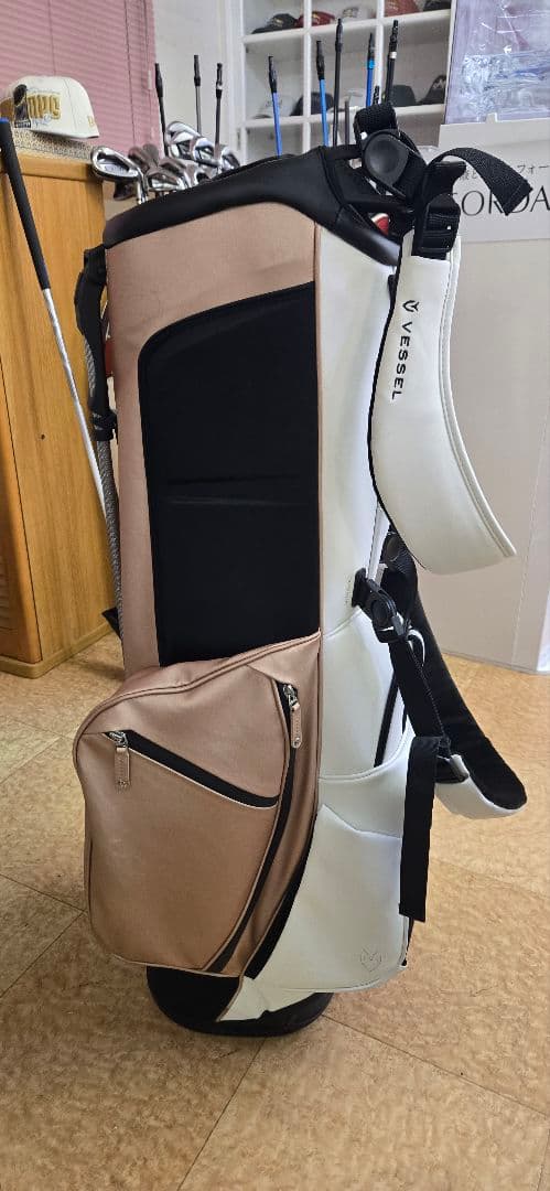 Vessel ゴルフバッグ ベージュ/ホワイト