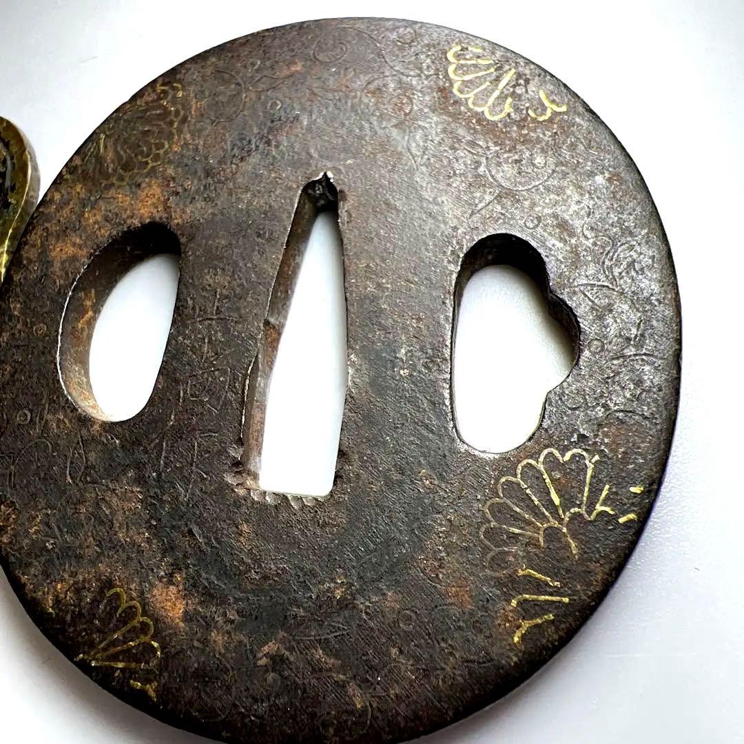 江戸時代　刀装具　金象嵌鍔2点　124g 東Y7-0820ア㉞