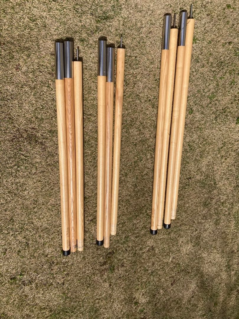 オレンジ ハングアウト 木製タープポール4本セット