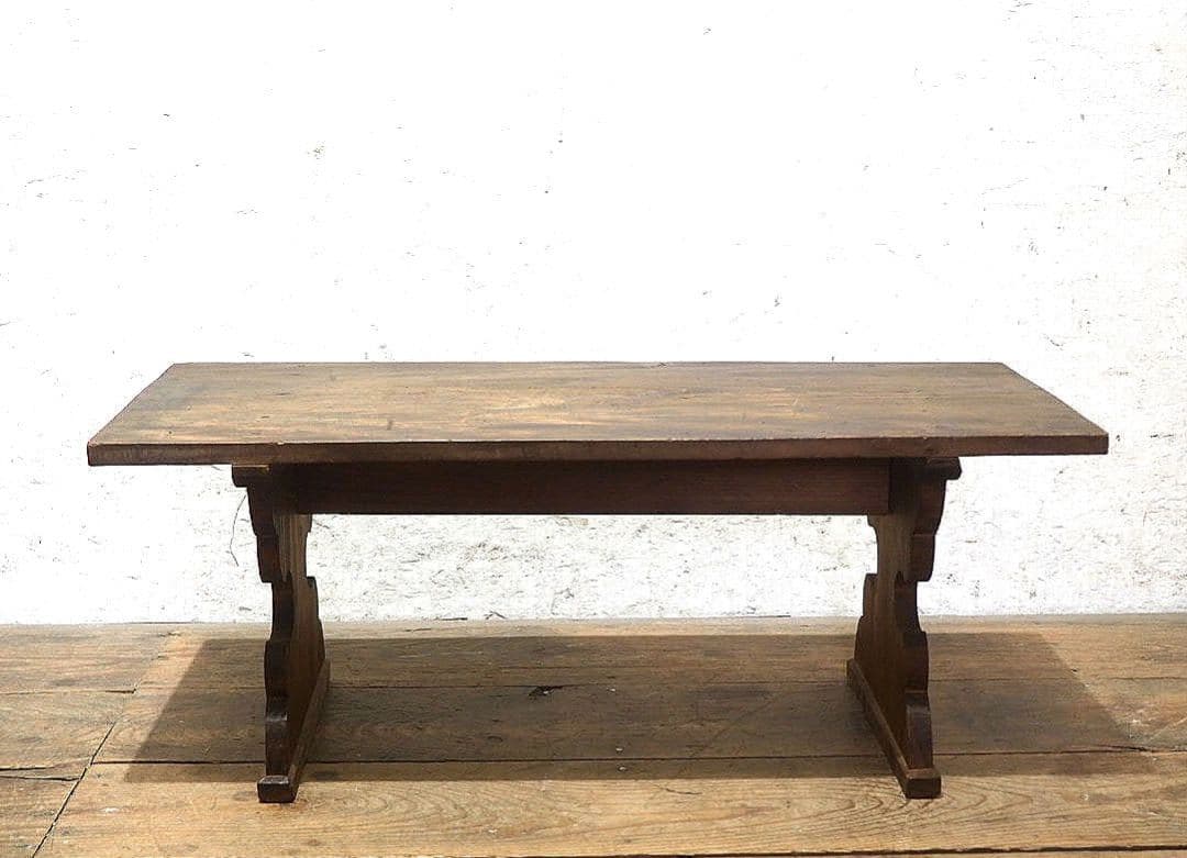 1365 アンティーク　杉の文机　ローテーブル　レトロ　展示台　陳列台　古家具