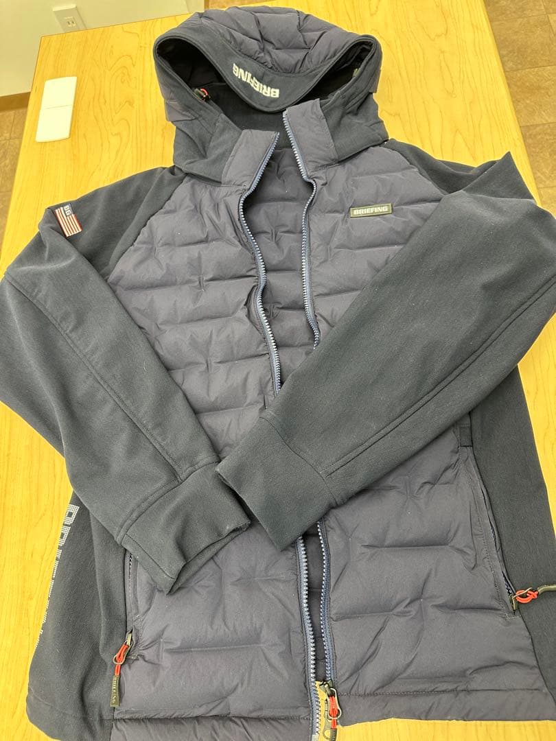 格安BRIEFING ハイブリッドダウンパーカーネイビー
