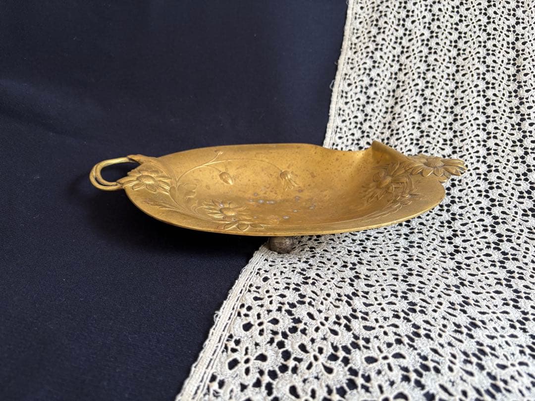 マーガレット プレート ブロンズ 真鍮 フランス アンティーク