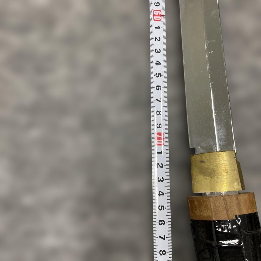 未開刃，模造刀、白鞘 刀 剣 長尺模造刀 木製ハンドルの湾刀 約100cm 紫鞘