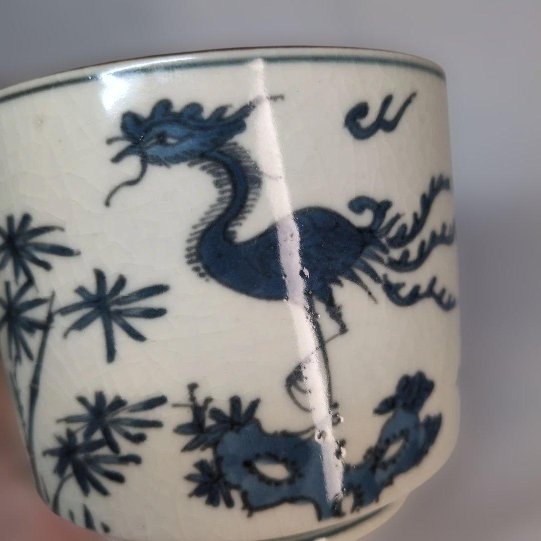 染付　鳳凰　茶道具　火入　灰器　茶碗　伊万里　古伊万里　青花　骨董　古玩