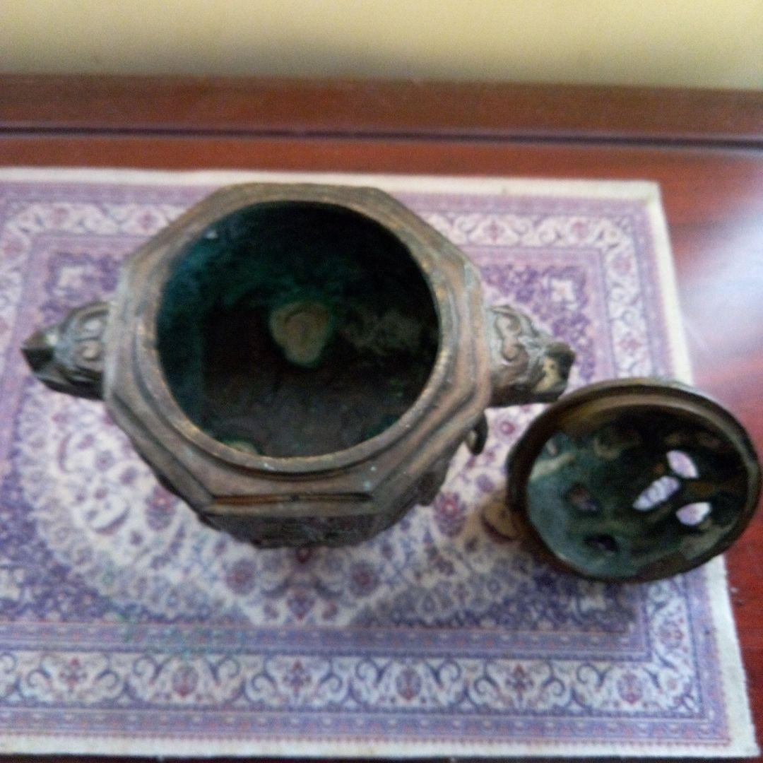 中国古玩　銅製三足香呂　大明宜徳年製