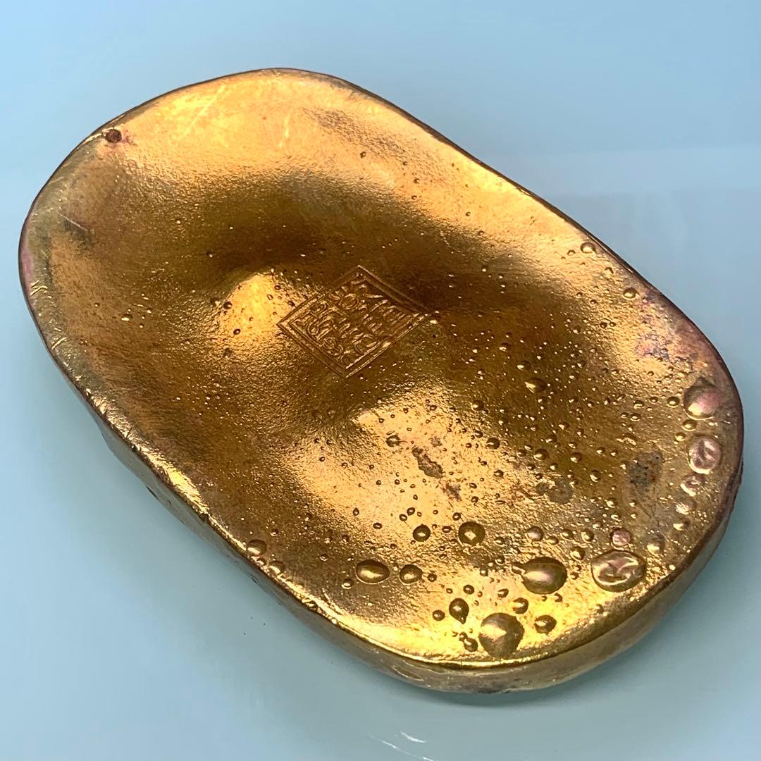 硯　鎏金硯 時代物　書道　文房具　インテリアに　飾り　量目688グラム