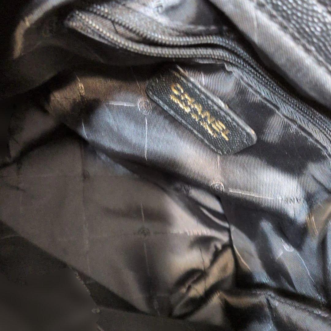 #CHANEL ブラックレザー ハンドバッグ　ノベルティ正規品ノベルティシール有