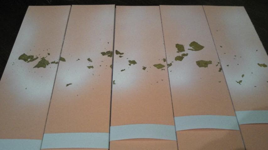 短冊　歌用　古代色ぼかし　朱　新品未使用