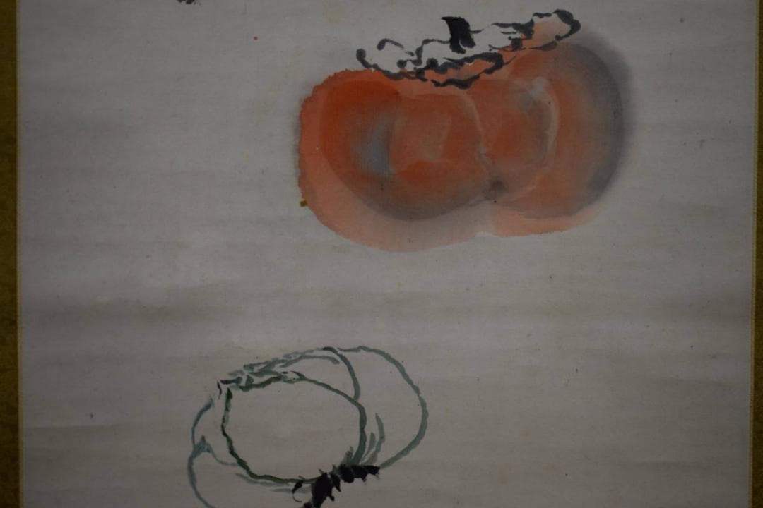 真作/田能村直入/如意画賛/百事如意/布袋屋掛軸HG-424