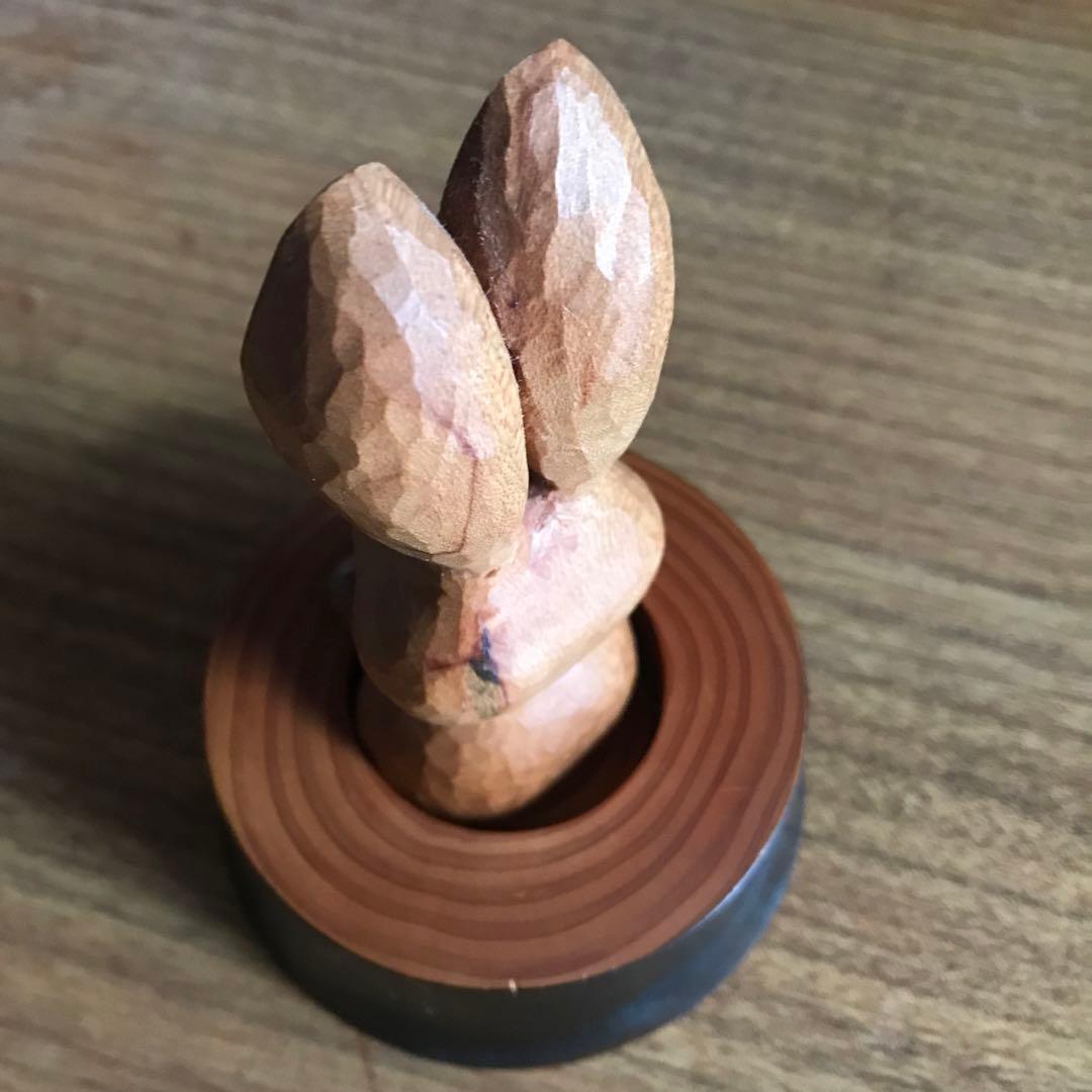 ウサギの木彫り　和歌山　龍神村