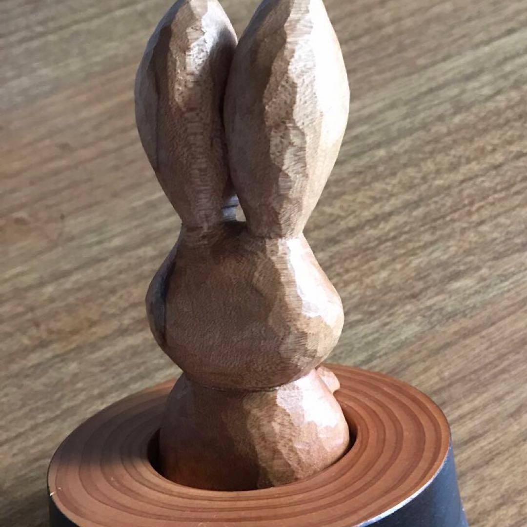 ウサギの木彫り　和歌山　龍神村