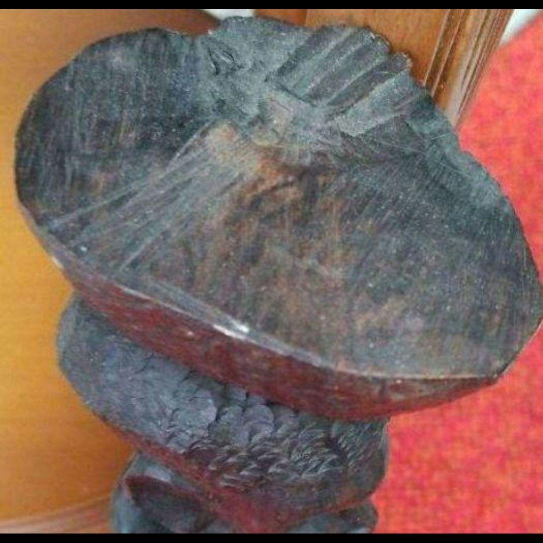 木製女性像 彫刻　レア、タンザニアの一刀彫オブジェです