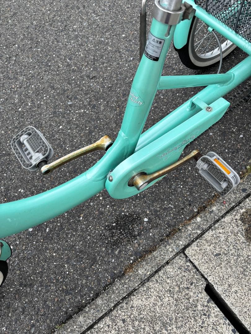 [一宮市近郊限定]ミントグリーン 大人用三輪自転車　前後バスケット付
