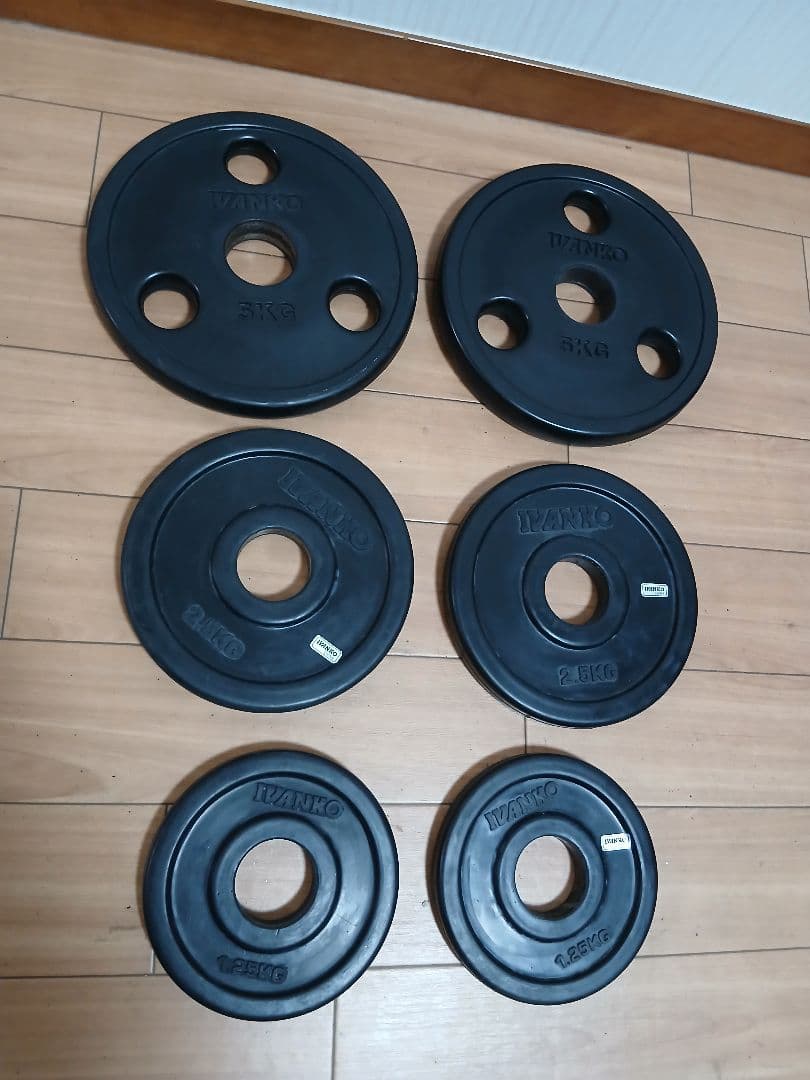 IVANKO イヴァンコ ラバー プレート。計17.5kg 穴径50mm