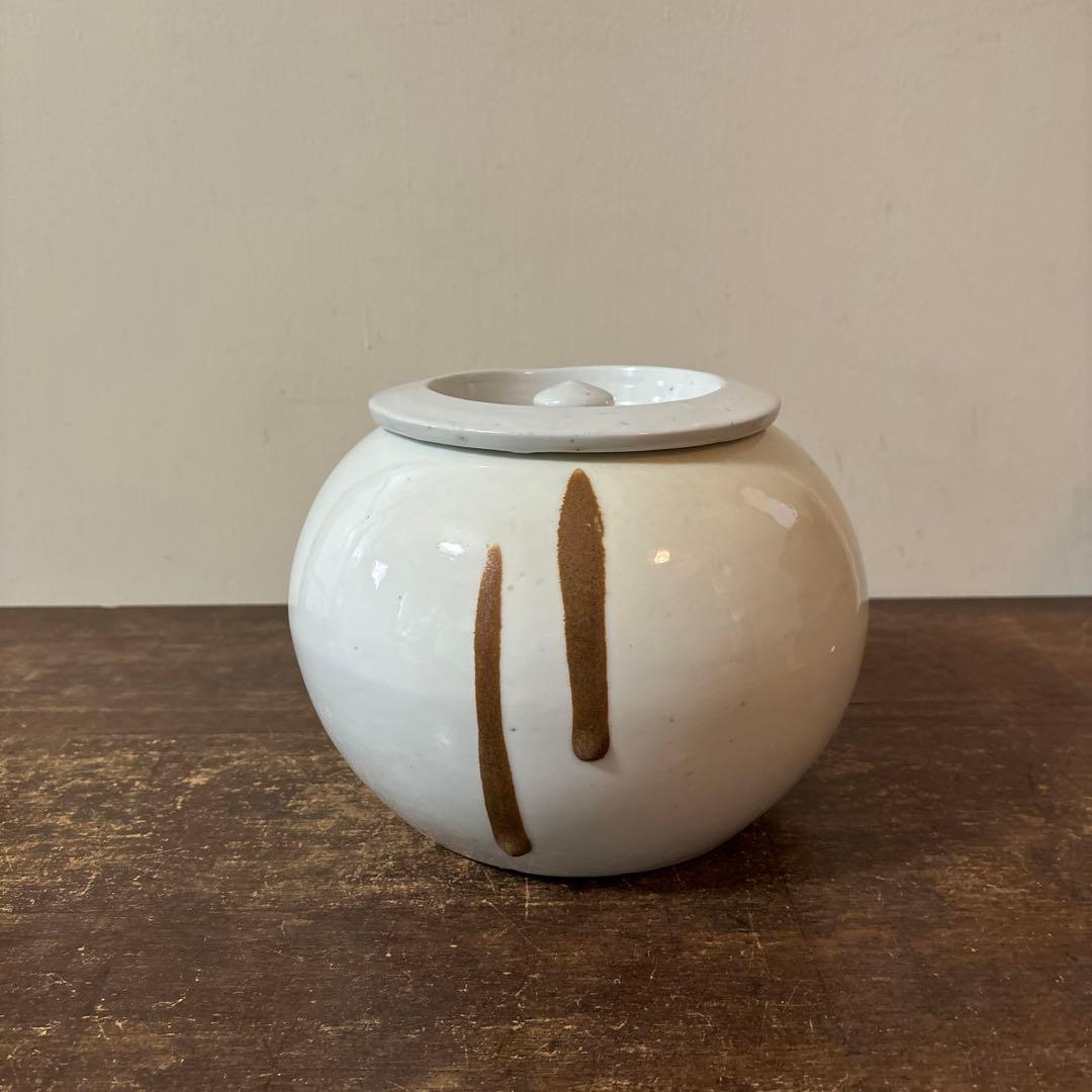 白磁　火消壺　蓋付き　伊万里　瀬戸　花器　赤星五郎　骨董品　李朝　アンティーク