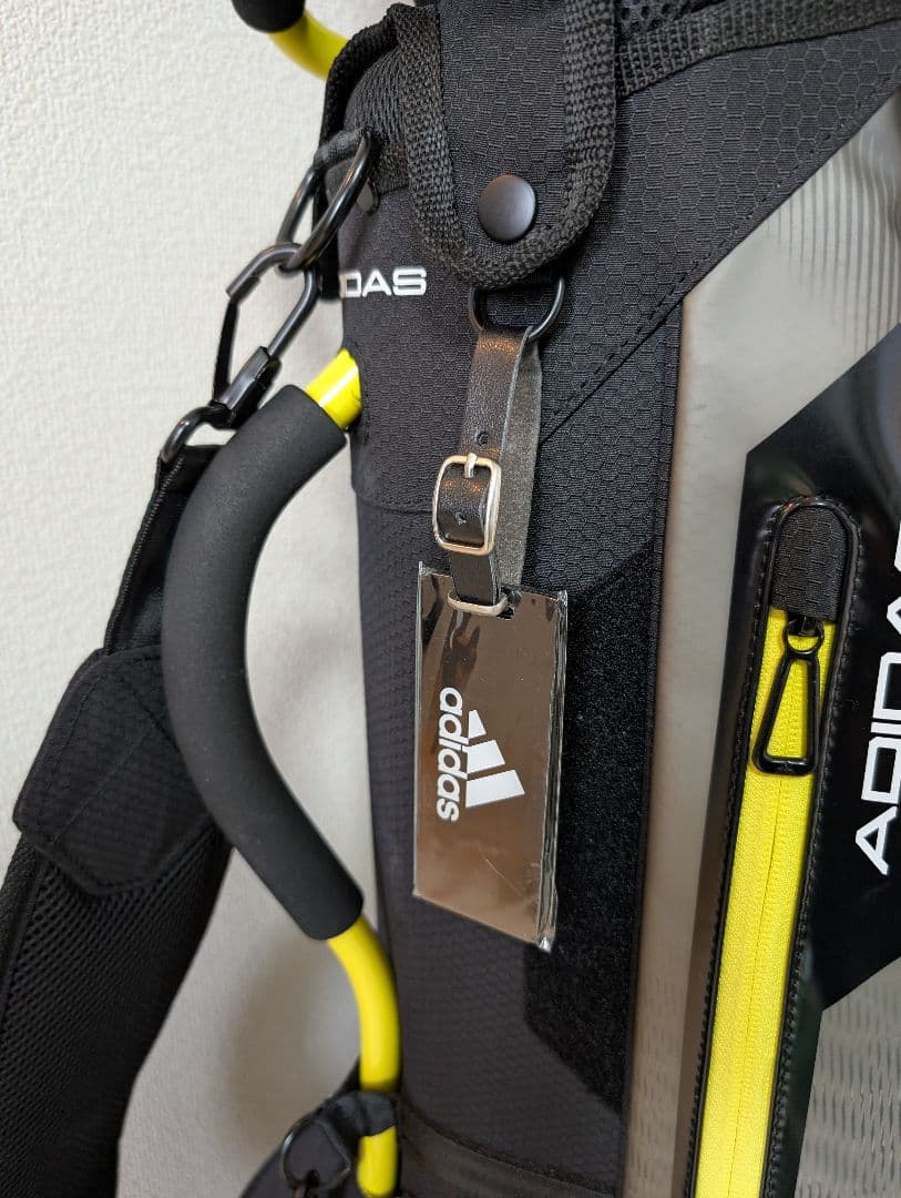 【美品】軽量 adidas キャディバッグ 黒/黄色　9型