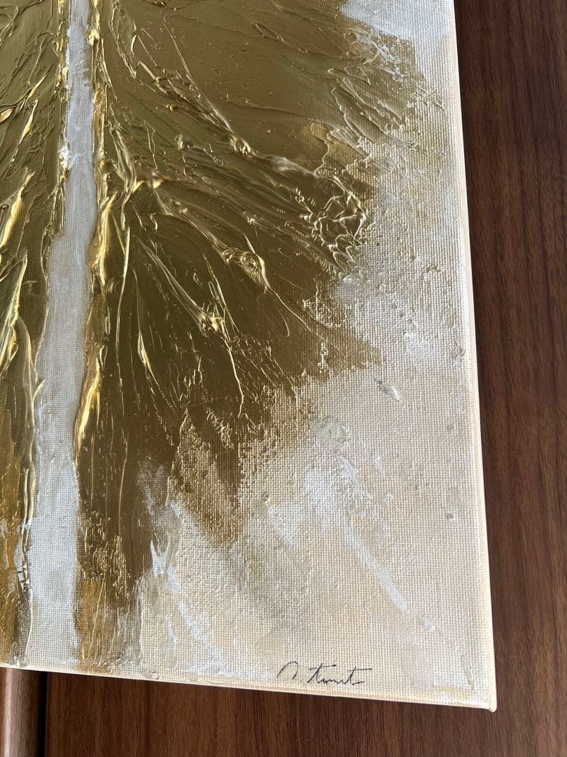 インテリア/絵画/アート/抽象画/モダン/ホテル/ホワイト/ゴールド/羽