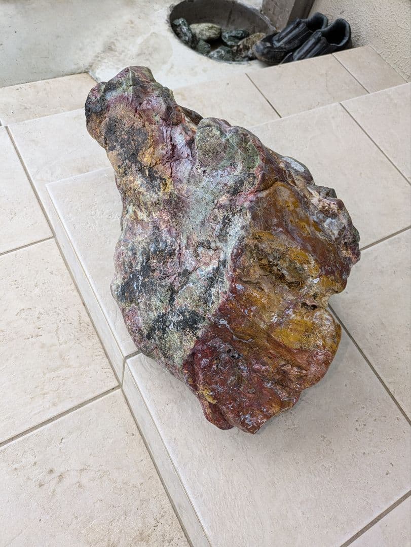 佐渡錦紅石 原石 特大 約30.6kg 天然石 赤玉石 鑑賞用 水石 希少 レア