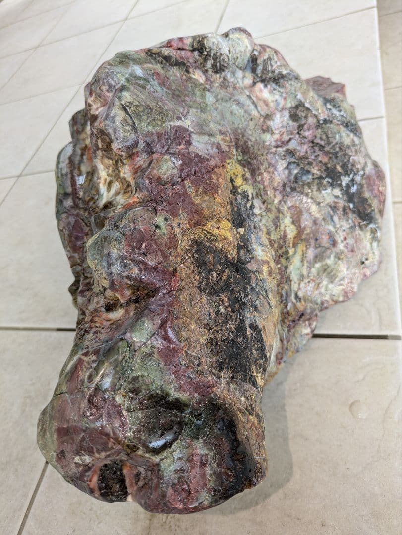 佐渡錦紅石 原石 特大 約30.6kg 天然石 赤玉石 鑑賞用 水石 希少 レア