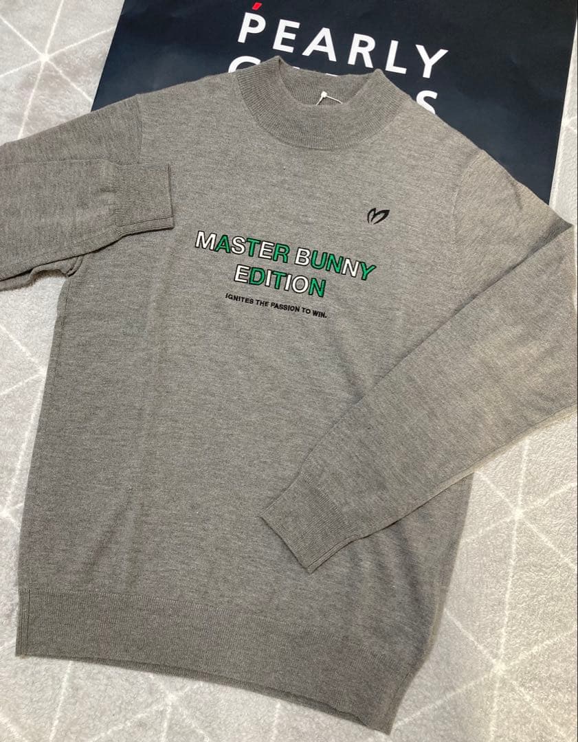 新品 パーリーゲイツ マスターバニー カシミヤ混 タートルネックニット(5)L