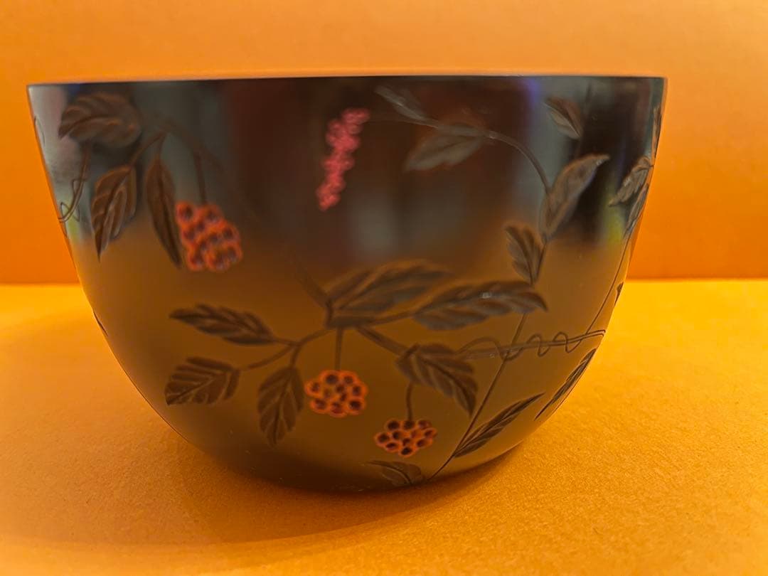 川添日記　散歩の友　お弁当　草木彫　漆器