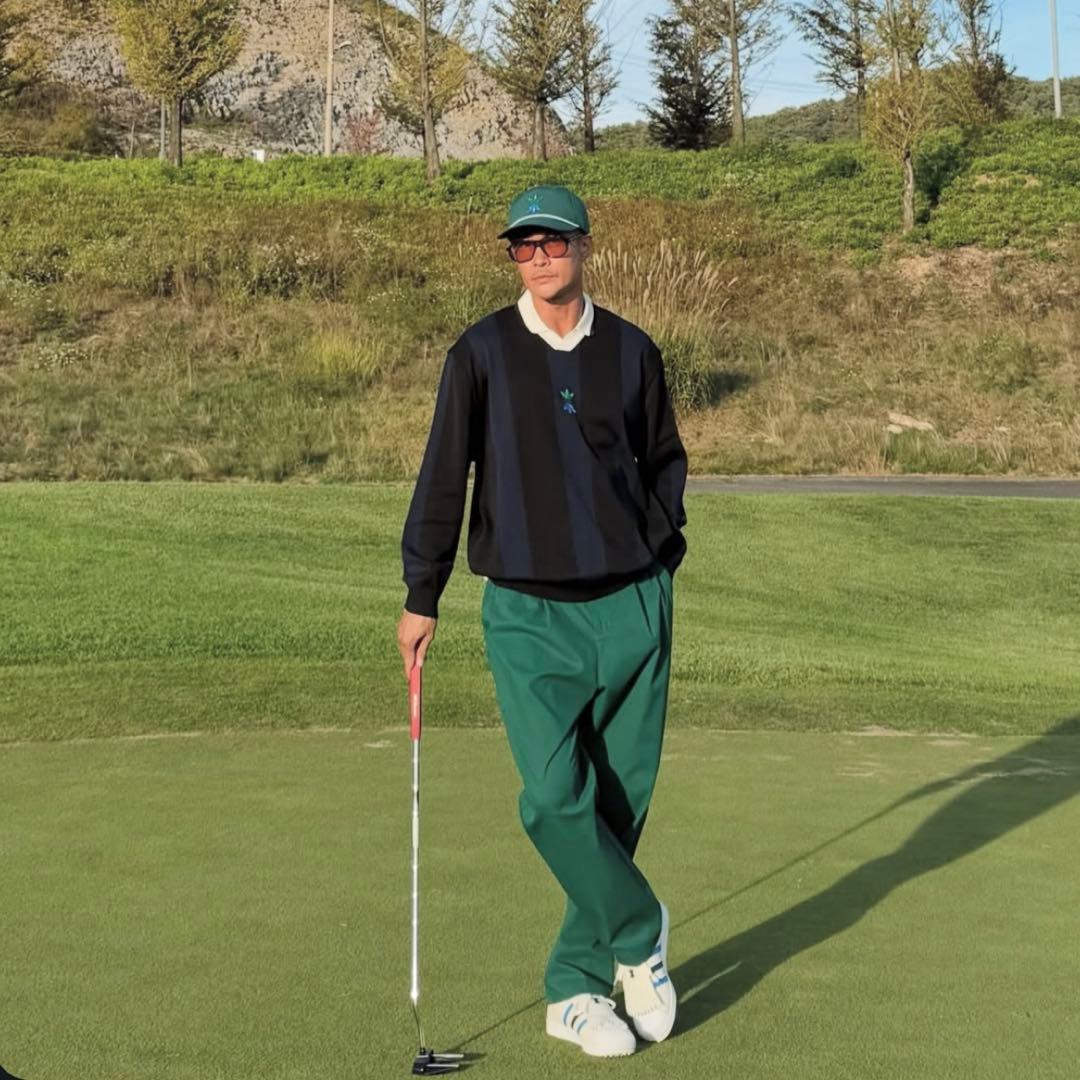 アディダス ゴルフ ローリング リンクス 100 チノ パンツ 緑 ウェア