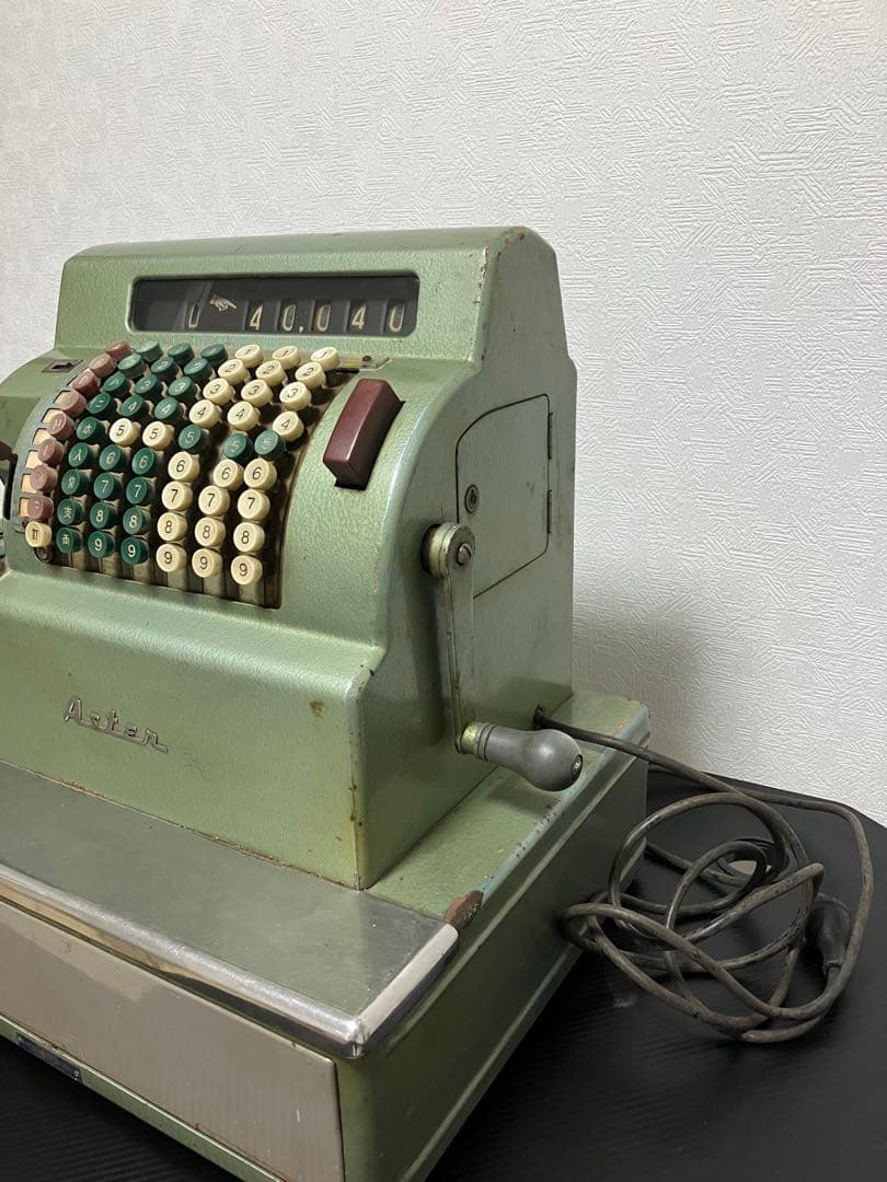 【希少・昭和レトロ】ASTER 手回しレジスター アンティーク インテリア