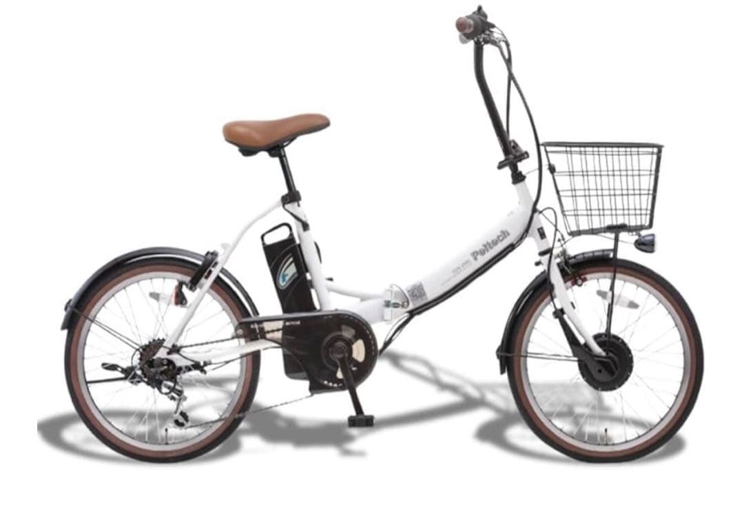 Peltech電動アシスト折りたたみ自転車 ホワイト TDN-206L