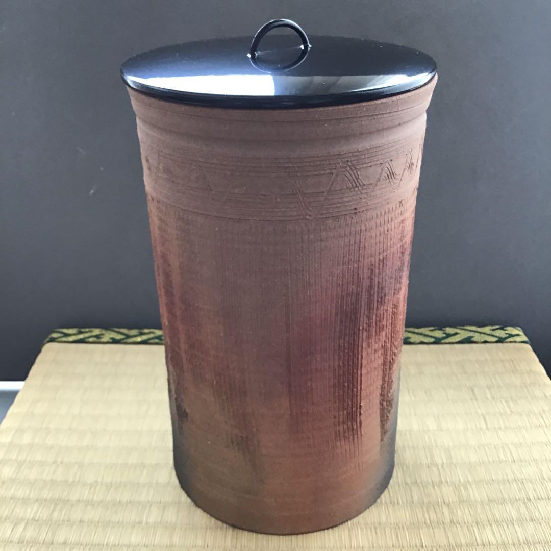 茶道具　南蛮縄簾　細水指　太仙窯作　共箱　紙箱　S11MS