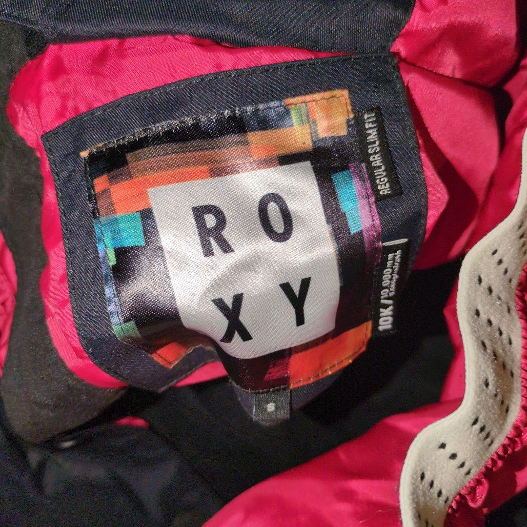 【美品】ROXY　スノボウェア　上下セット　総柄　花柄　ブラック　Ｓ