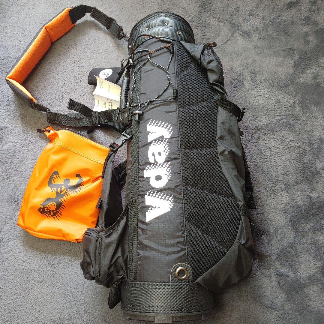 vday キャディバッグ 黒 オレンジ